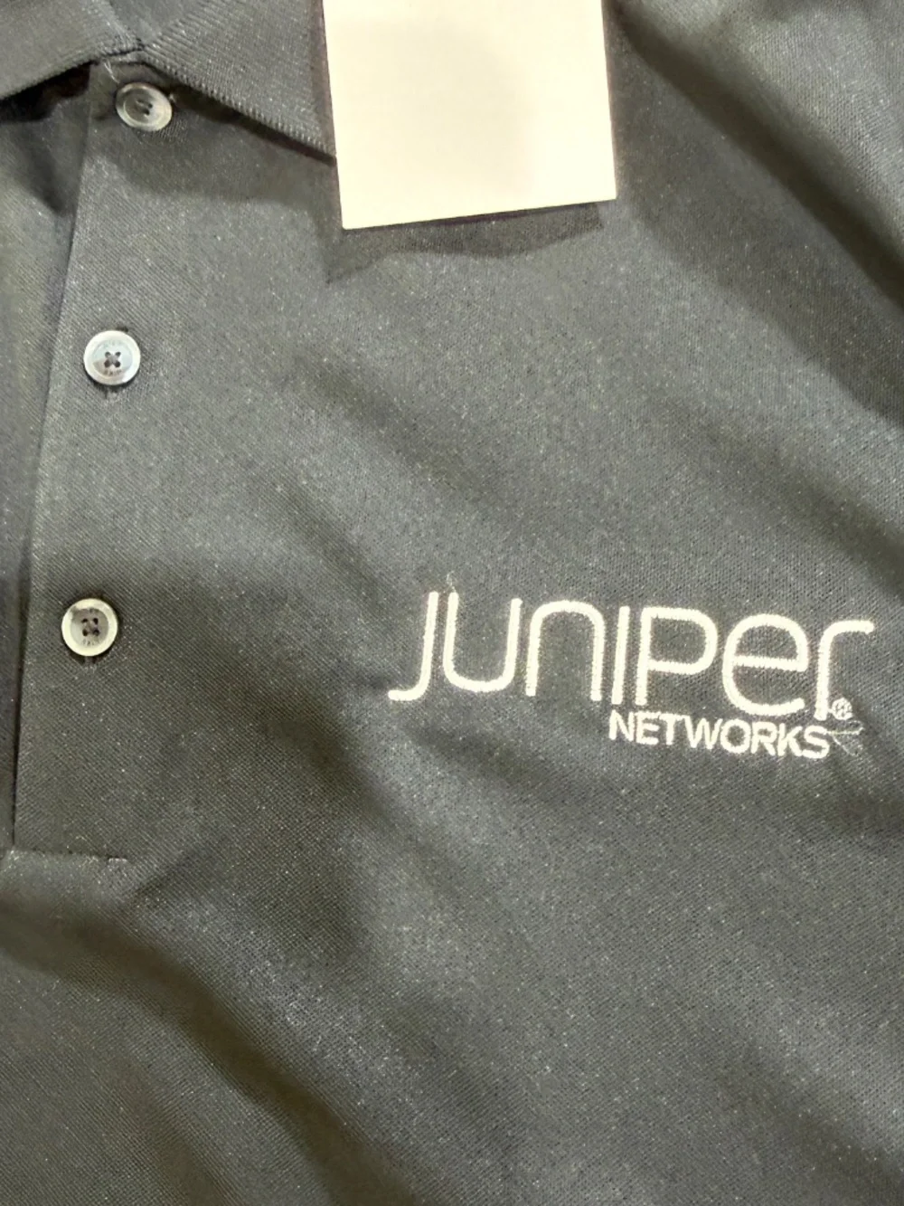 NWT Nike Mens XL Polo Shirt Short Sleeve Black Juniper Networks Tech Logo Golf